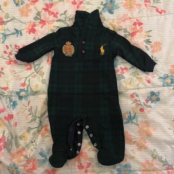 3 Ralph Lauren Long Sleeve Rompers. Footies. 3M - Picture 5 of 14